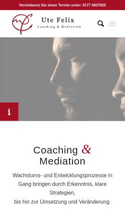 Vorschau der mobilen Webseite www.coachingundmediation.de, Coaching & Mediation Aachen