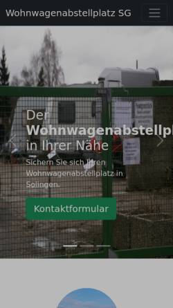Vorschau der mobilen Webseite wohnwagenabstellplatz-solingen.de, Wohnwagenabstellplatz Solingen