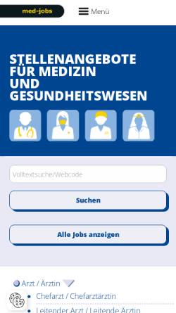 Vorschau der mobilen Webseite www.med-jobs.com, just-medical!