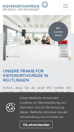Vorschau der mobilen Webseite www.meine-zahnspange.de, Kieferorthopäden Dr. Koch & Dr. Schwindt