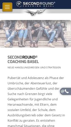 Vorschau der mobilen Webseite secondround-coaching.ch, SecondRound Coaching Basel