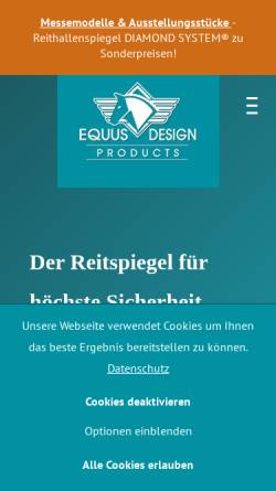 Vorschau der mobilen Webseite www.reithallenspiegel-reitplatzspiegel.com, EQUUS DESIGN PRODUCTS GmbH & Co. KG