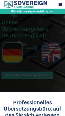 Vorschau der mobilen Webseite sovereign-translations.com, Sovereign Translations