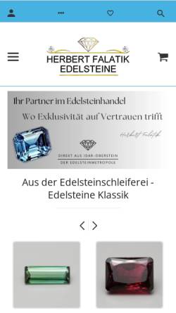 Vorschau der mobilen Webseite herbert-falatik-edelsteine.de, Herbert Falatik Edelsteine
