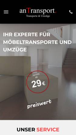 Vorschau der mobilen Webseite www.antransport.de, anTransport