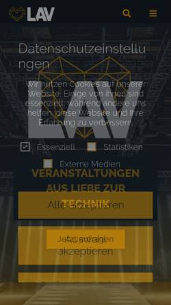Vorschau der mobilen Webseite lav.events, LAV Veranstaltungstechnik GmbH