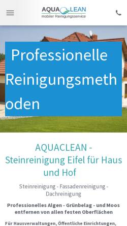 Vorschau der mobilen Webseite www.steinreinigung-eifel.de, AQUACLEAN
