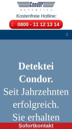 Vorschau der mobilen Webseite www.detectivecondor.de, AB-Detective Condor GmbH