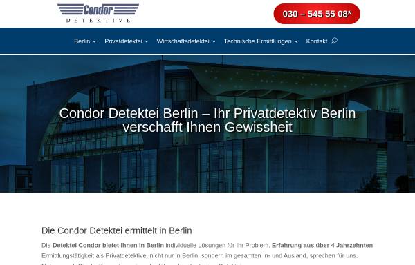 Vorschau von www.privatdetektiv-berlin.de, Condor Detektei Berlin