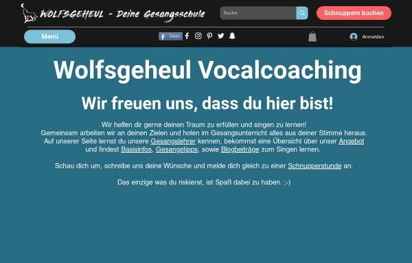 Vorschau von www.wolfsgeheul.com, Wolfsgeheul Vocalcoaching