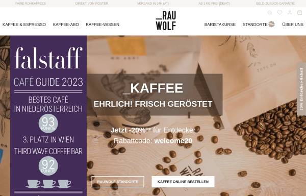 Vorschau von rauwolf-coffee.at, RAUWOLF - Parzefall GmbH & CO. KG