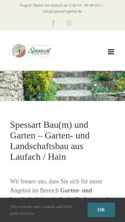 Vorschau der mobilen Webseite spessart-garten.de, Spessart Bau(m) und Garten GmbH