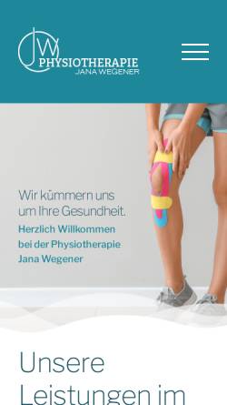 Vorschau der mobilen Webseite physiotherapiemitte.de, Physiotherapie Jana Wegener