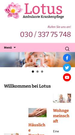 Vorschau der mobilen Webseite lotushkp.de, Lotus Krankenpflege GmbH
