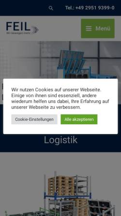 Vorschau der mobilen Webseite feil-systeme.de, FEIL Lager- und Transportsysteme GmbH