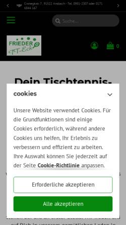 Vorschau der mobilen Webseite www.frieders-tt-eck.com, Frieders-TT-Eck