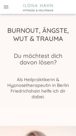 Vorschau der mobilen Webseite www.hypnose-und-heilpraxis-hahn.de, Hypnose & Heilpraxis Hahn