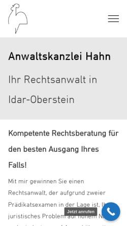 Vorschau der mobilen Webseite anwaltskanzlei-hahn.de, Anwaltskanzlei Hahn