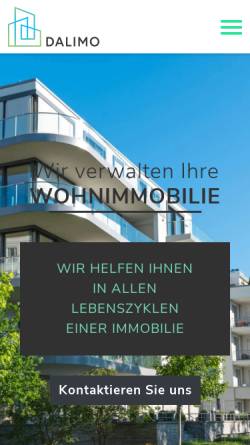Vorschau der mobilen Webseite www.dalimo.de, DALIMO Hausverwaltung