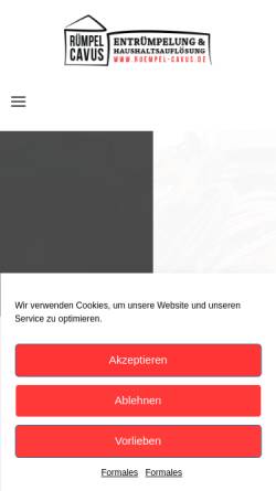 Vorschau der mobilen Webseite www.cavus-haushaltsaufloesung.de, Cavus Haushaltsauflösung
