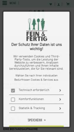 Vorschau der mobilen Webseite www.feinundfertig.de, Fein & Fertig