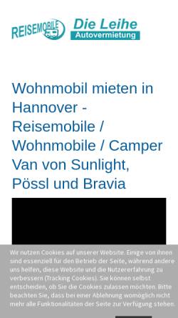 Vorschau der mobilen Webseite die-leihe-reisemobile.de, Die Leihe - Reisemobile