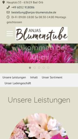 Vorschau der mobilen Webseite anjas-blumenstube.de, Anjas Blumenstube