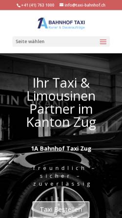 Vorschau der mobilen Webseite www.taxi-bahnhof.ch, 1A Bahnhof Taxi GmbH