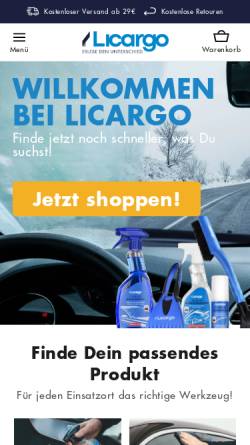 Vorschau der mobilen Webseite licargo.de, Licargo
