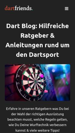 Vorschau der mobilen Webseite dartfriends.de, dartfriends - OVR Engineering UG