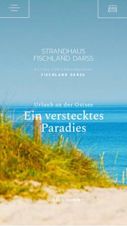 Vorschau der mobilen Webseite strandhaus-fischland-darss.de, Strandhaus Fischland Darss