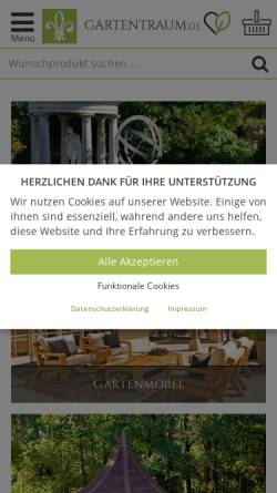 Vorschau der mobilen Webseite www.gartentraum.de, Werner & Klopfleisch OHG - Gartentraum