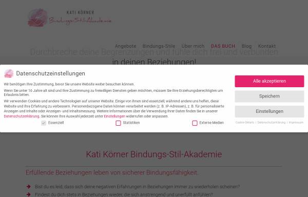 Vorschau von katikoerner.de, Kati Körner Bindungs-Stil-Akademie