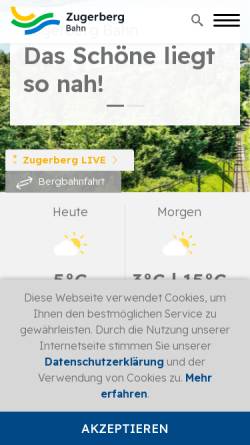 Vorschau der mobilen Webseite www.zbb.ch, Zugerberg Bahn, ZBB