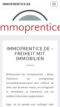 Vorschau der mobilen Webseite immoprentice.de, Immoprentice