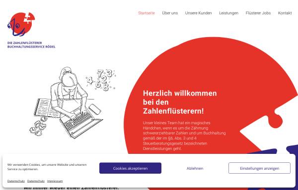 Vorschau von die-zahlenfluesterer.de, Die Zahlenflüsterer - Buchhaltungsservice Rödel