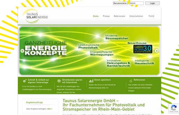 Vorschau von taunus-solarenergie.de, Taunus Solarenergie GmbH