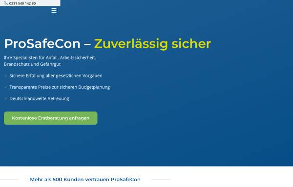 Vorschau von prosafecon.de, ProSafeCon GmbH