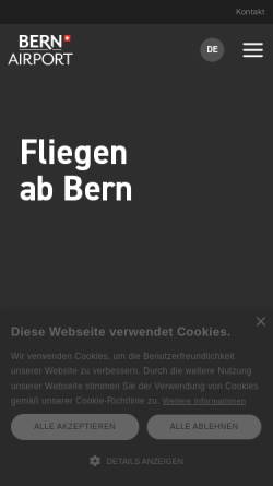 Vorschau der mobilen Webseite www.flughafenbern.ch, Bern-Belp