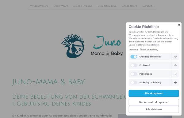 Vorschau von www.junocare.de, Juno-Mama und Baby