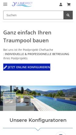 Vorschau der mobilen Webseite poolsdirect.de, Poolsdirect