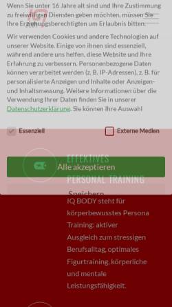 Vorschau der mobilen Webseite iq-body.de, IQ Body Personal Training