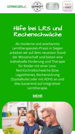 Vorschau der mobilen Webseite www.lernhelden-siegen.de, Lernhelden Siegen