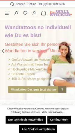 Vorschau der mobilen Webseite www.my-wallsticker.de, My-Wallsticker / Aggrosoft GmbH