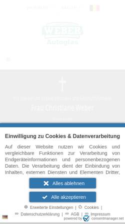 Vorschau der mobilen Webseite www.weberautoglas.de, C.W. Weber GmbH