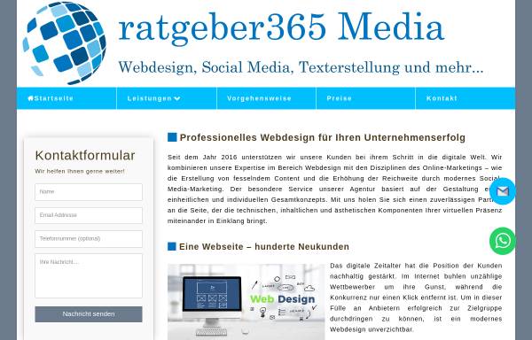Vorschau von www.ratgeber365-media.de, ratgeber365 Media