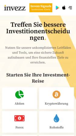 Vorschau der mobilen Webseite invezz.com, Invezz
