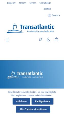 Vorschau der mobilen Webseite www.transatlantic.de, Transatlantic Handelsgesellschaft Stolpe & Co. mbH