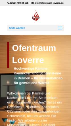 Vorschau der mobilen Webseite ofentraum-loverre.de, Ofentraum Loverre