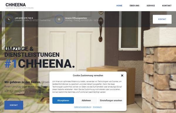 Vorschau von www.chheena.de, Chheena Umzüge & Dienstleistung